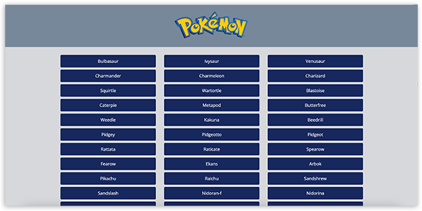 Preview of the Pokedex website
